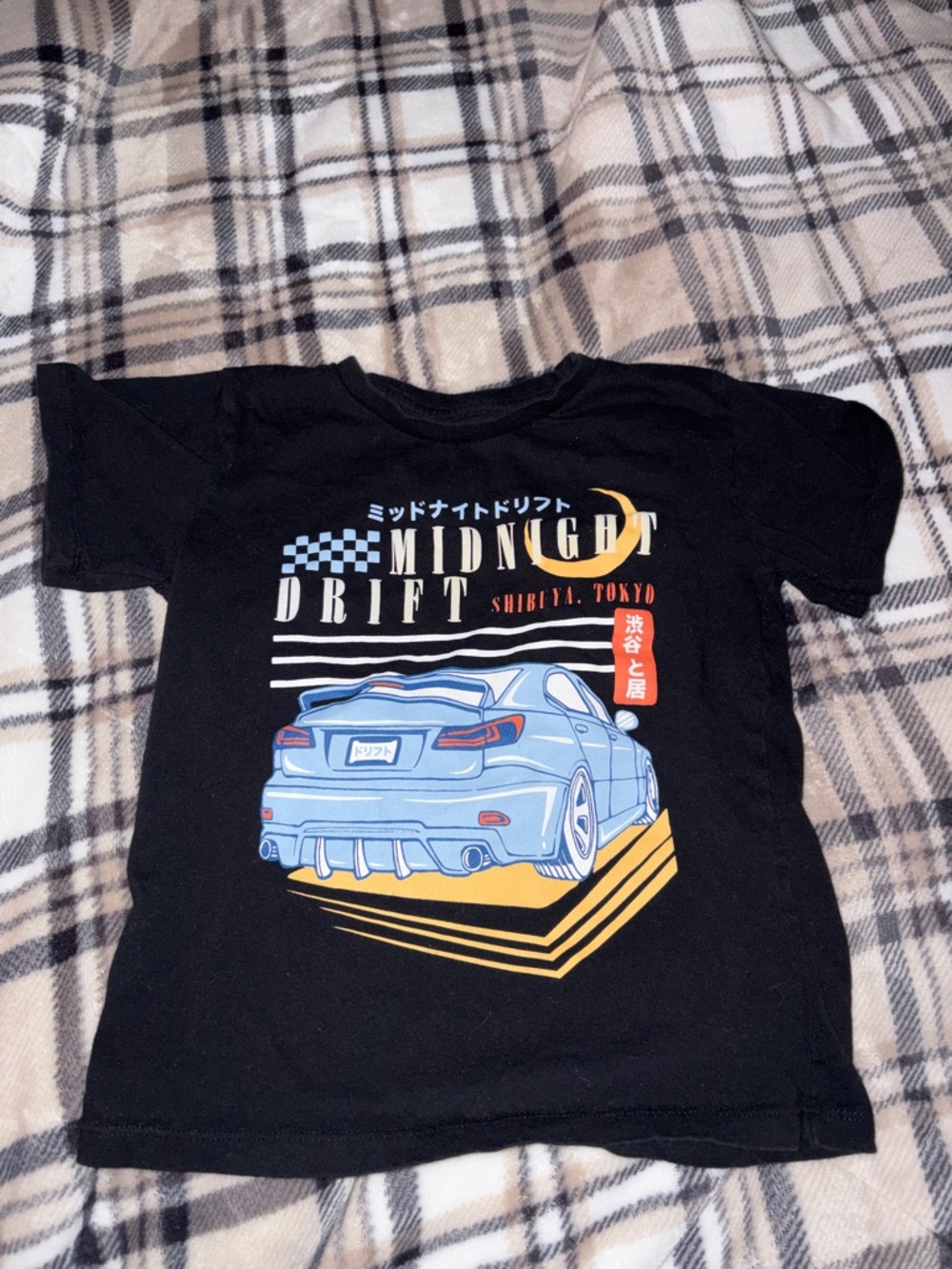 Eighty Eight Black Graphic Tee with Blue and Yellow Accents
